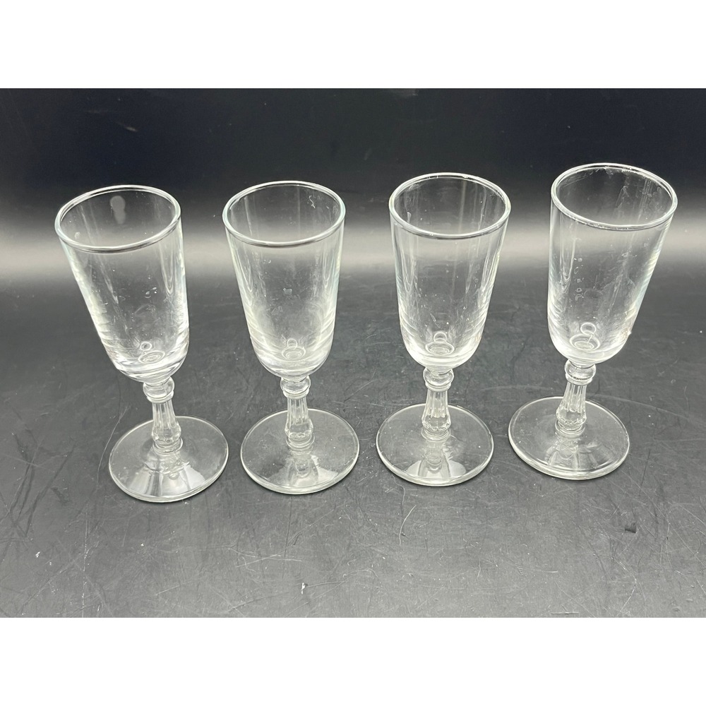 Set of 4‎ Vtg Cordial Glasses Liquor Shot Stemware Barware Drinkware 4"